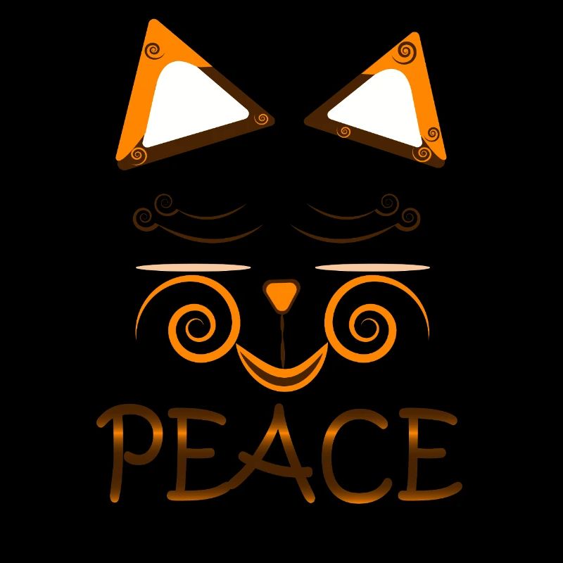 Peace Cat – Cute Spiral Eyes Cat Design