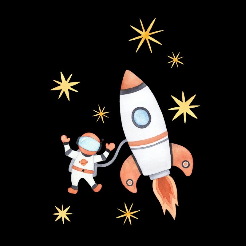 aquarelle spaceman