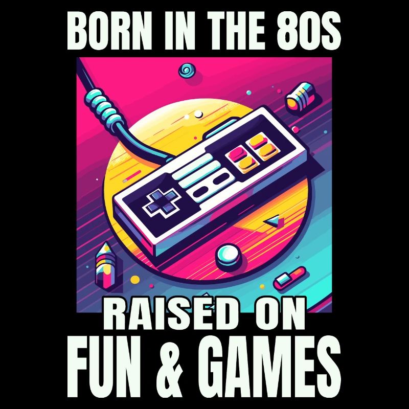 Retro-Videospiel-Controller-Kunst der 80er Jahre: Ein Nostalgiker