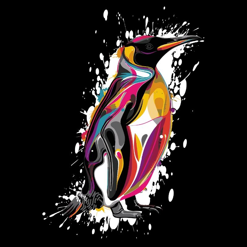 Farbexplosion Pinguin