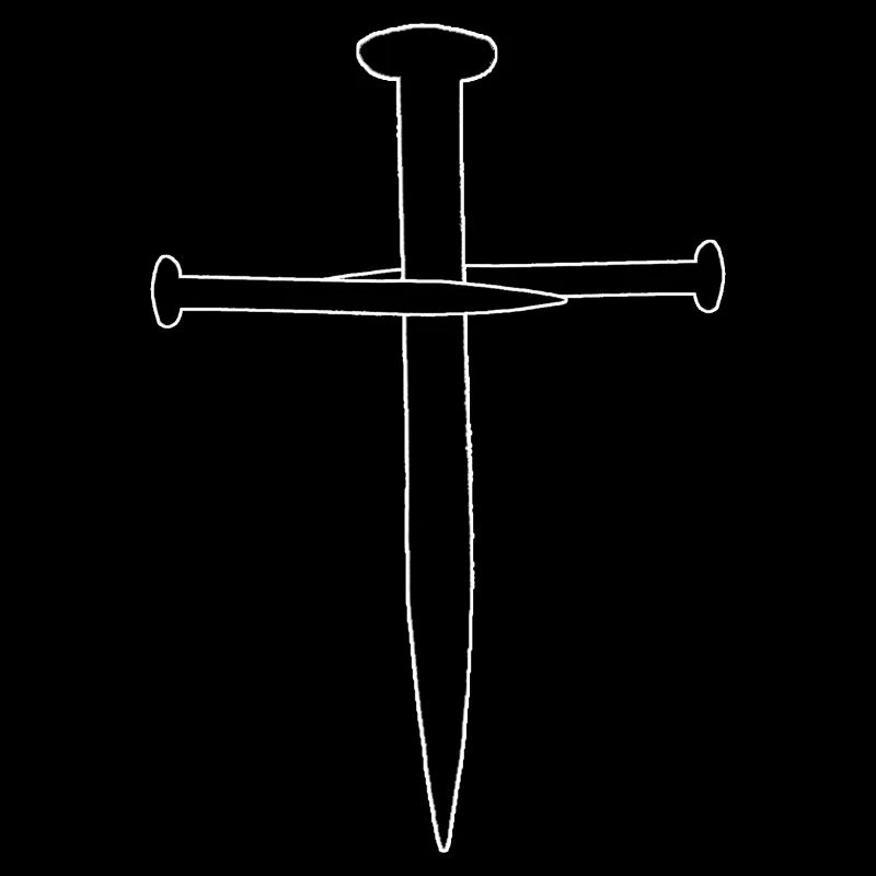 Three Nails Cross Icon Print Design