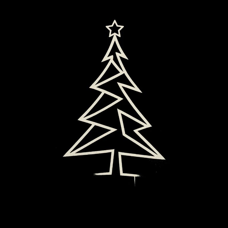 Urban Christmas Tree – Angular One-Line-Art Design