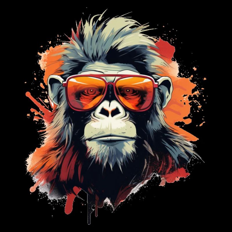 Cooler Party Affe mit Sonnenbrille