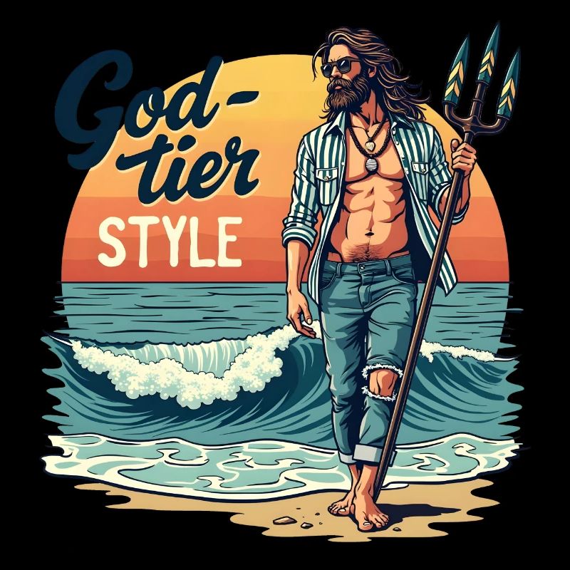 Style de niveau divin - Hipster Poséidon