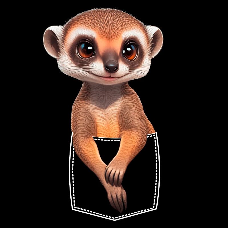 Süßes Erdmännchen Meerkat in Brusttasche Pocket