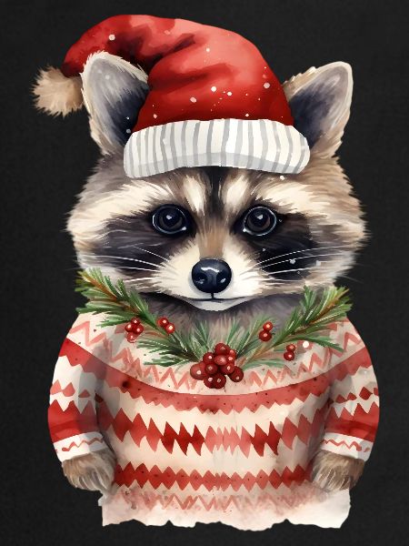 Waschbär Weihnachtspullover