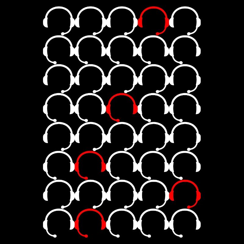 Headset pattern with red accents
