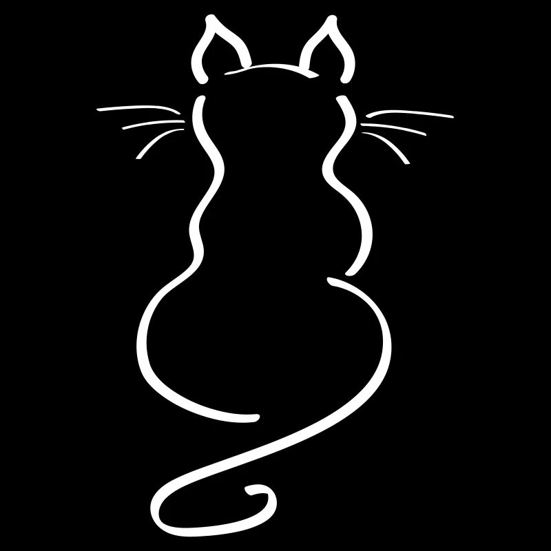 Cat Minimalist Line Back Plain Tyk