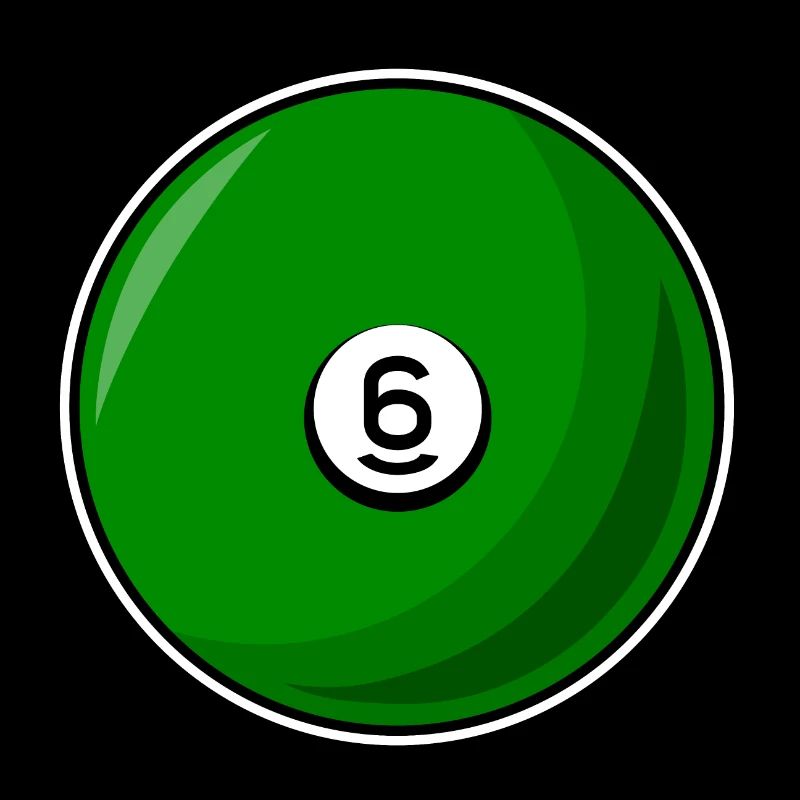 Boule de billard 6 vert Billard six