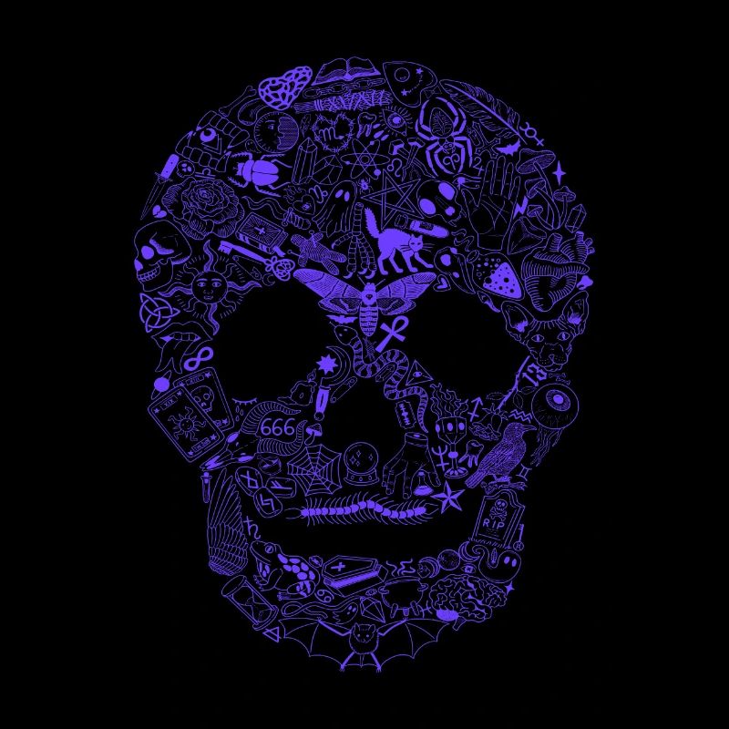 Gothic Skull Goth Style Dark Heavy Metal WGT