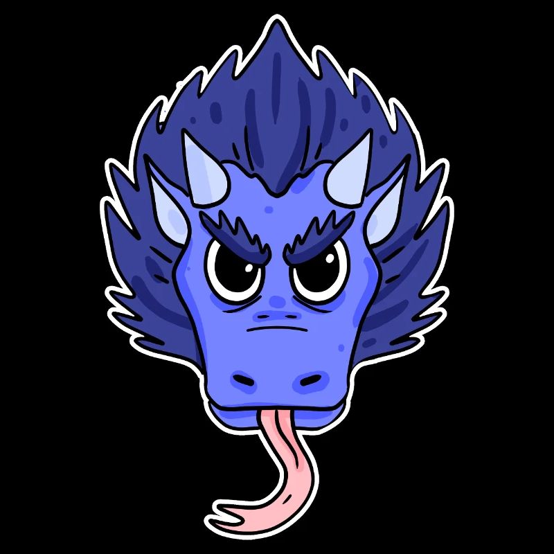 Dessin animé Dragon Bleu