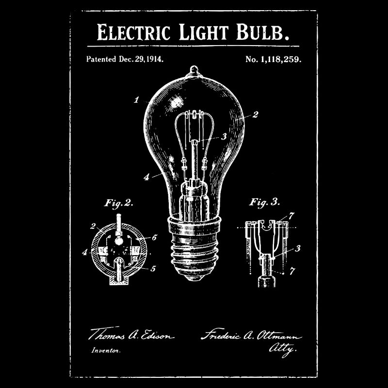 Plan vintage d’ampoule brevetée