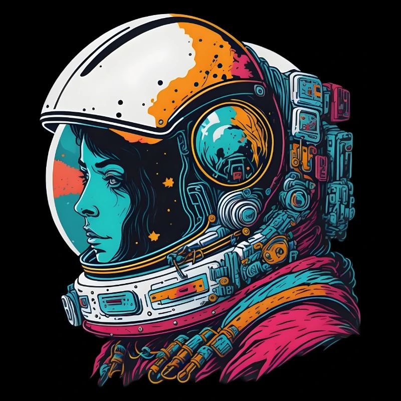 Abstract astronaut in space