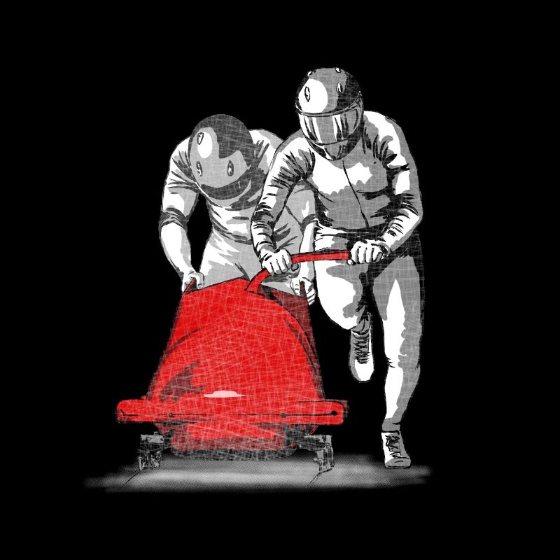 Bobfahrer beim Anschieben am Start