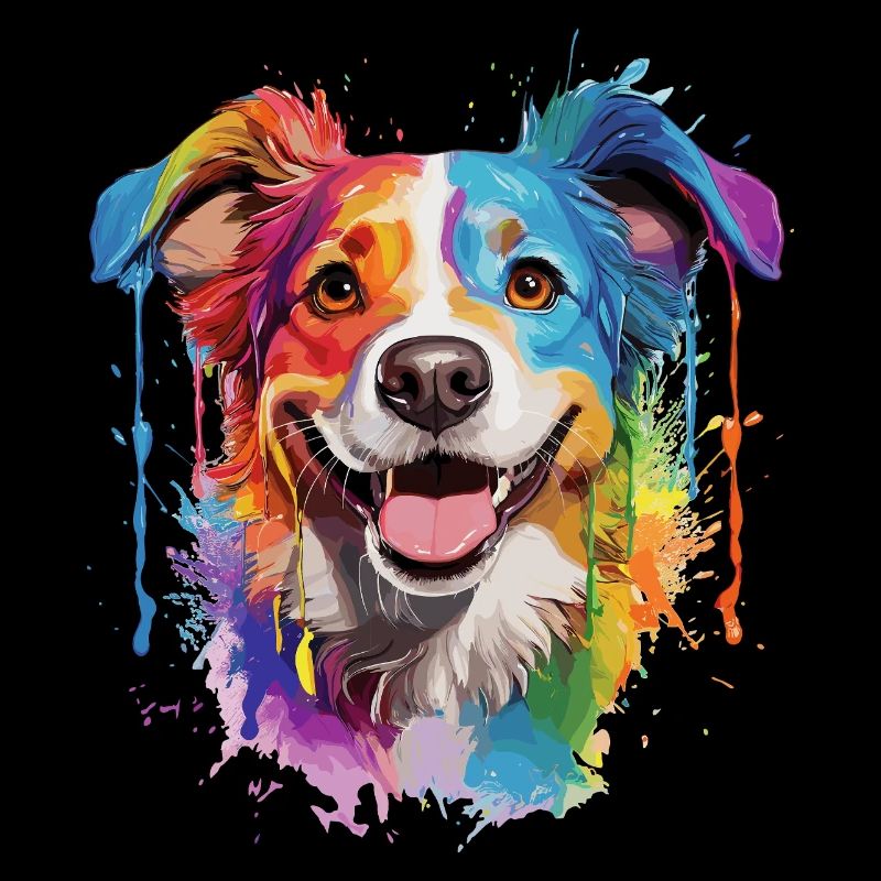 Rainbow Dog Portrait