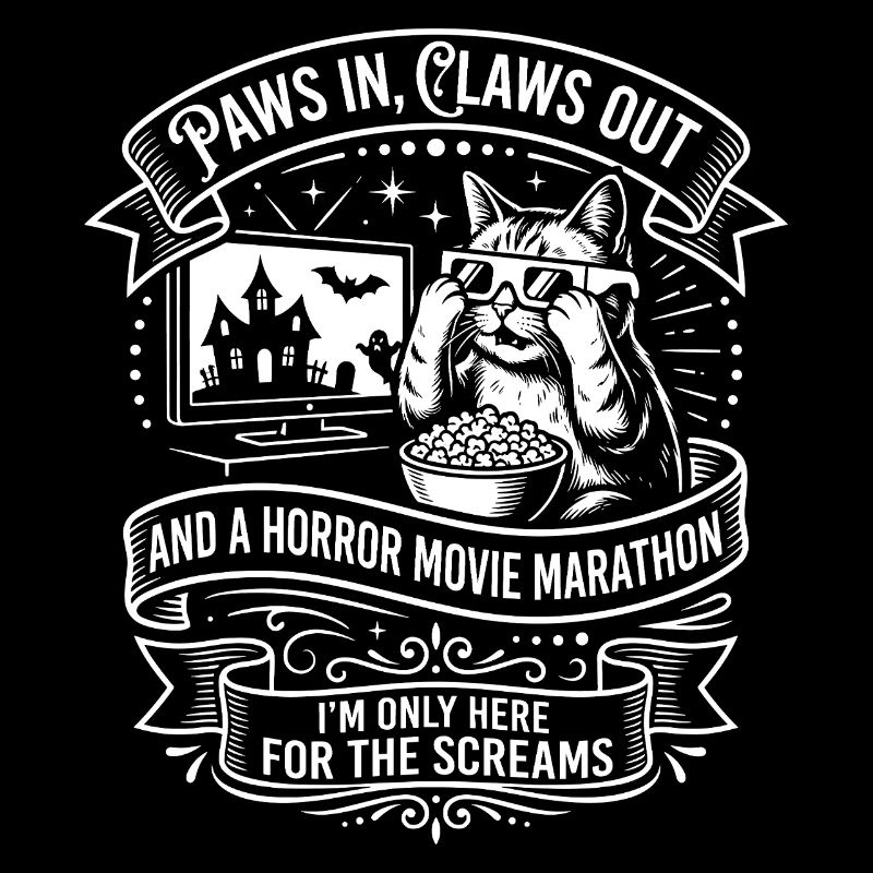 Cat Couch Horror Marathon