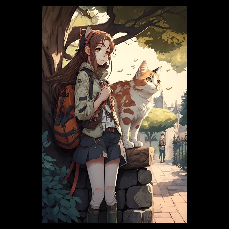 Anime Manga Katze Frau Geschenkidee