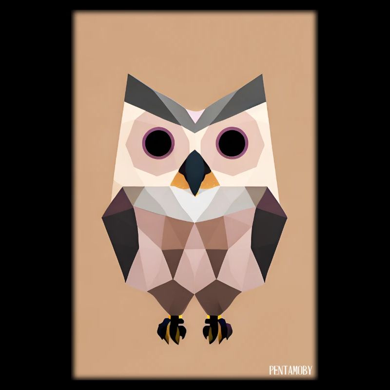 Eule Wütend Polygon Waldtier Wildnis Vogel Nacht