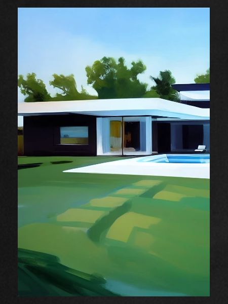White villa with pool