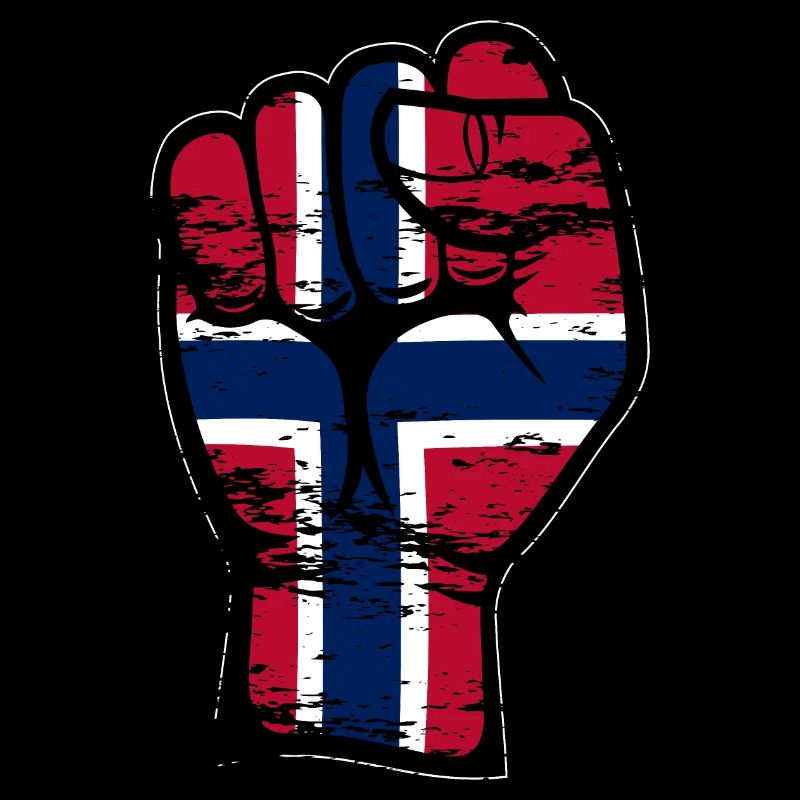 Drapeau de la Norvège poing à la main utilisé symbole