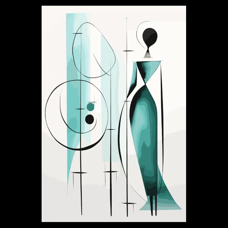 Teal Geometry Silhouette