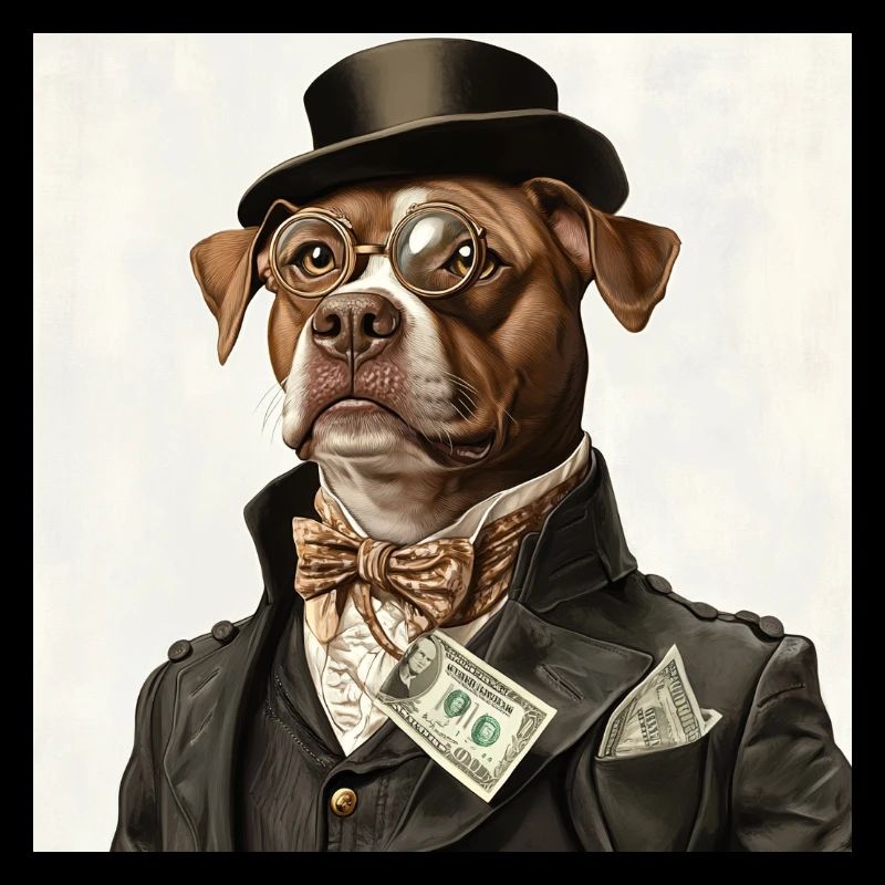 Chien aristocrate en costume
