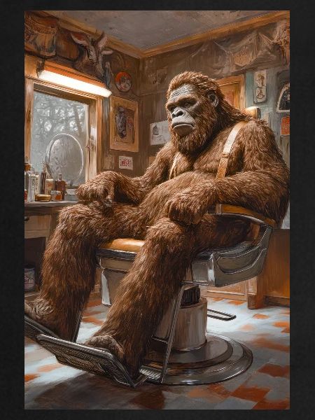 Sasquatch chez le barbier