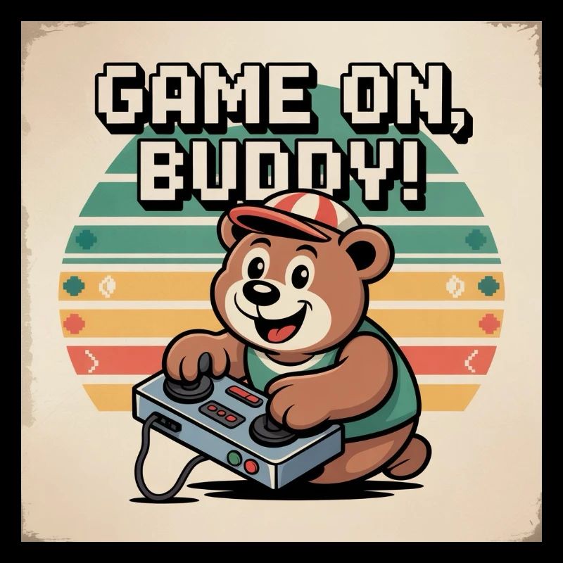 Mignon Teddy Bear Player sur T-shirt