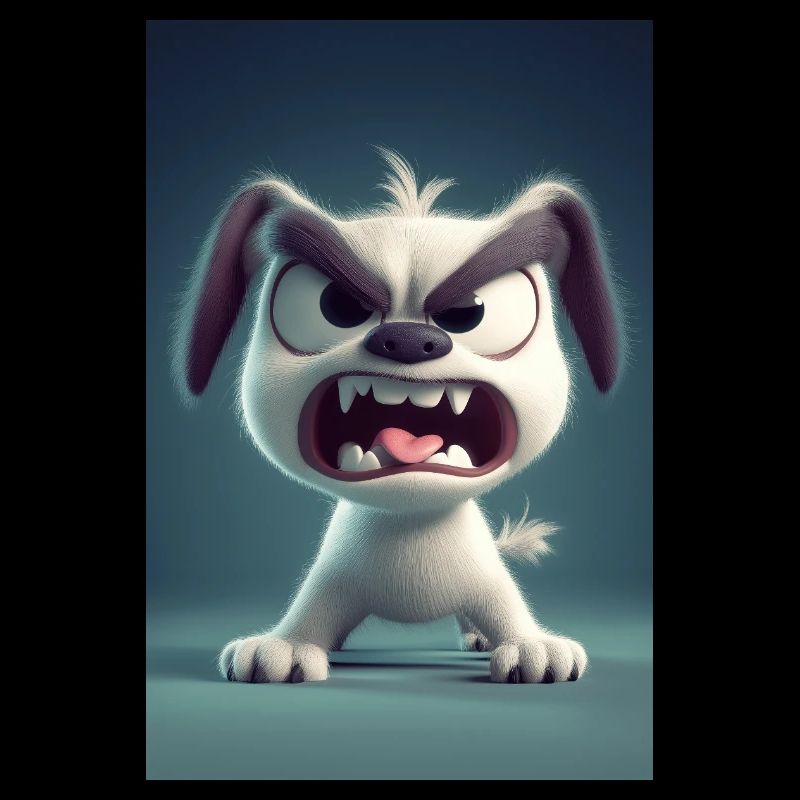 Grumpy Cartoon Dog Rage Mode