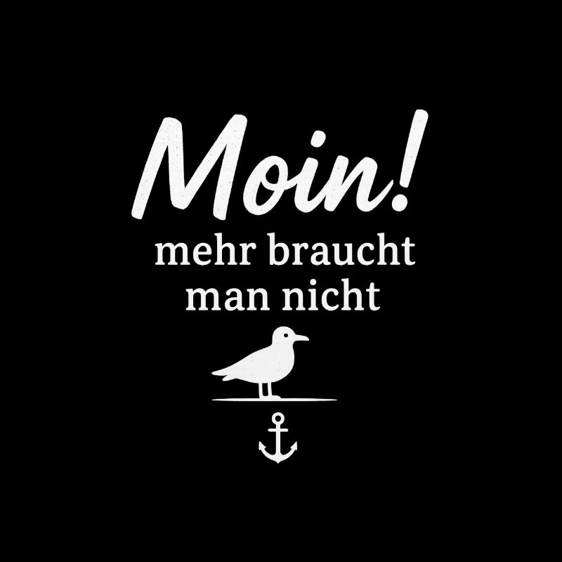 Moin Seeflair Spruch mit Möwe und Anker