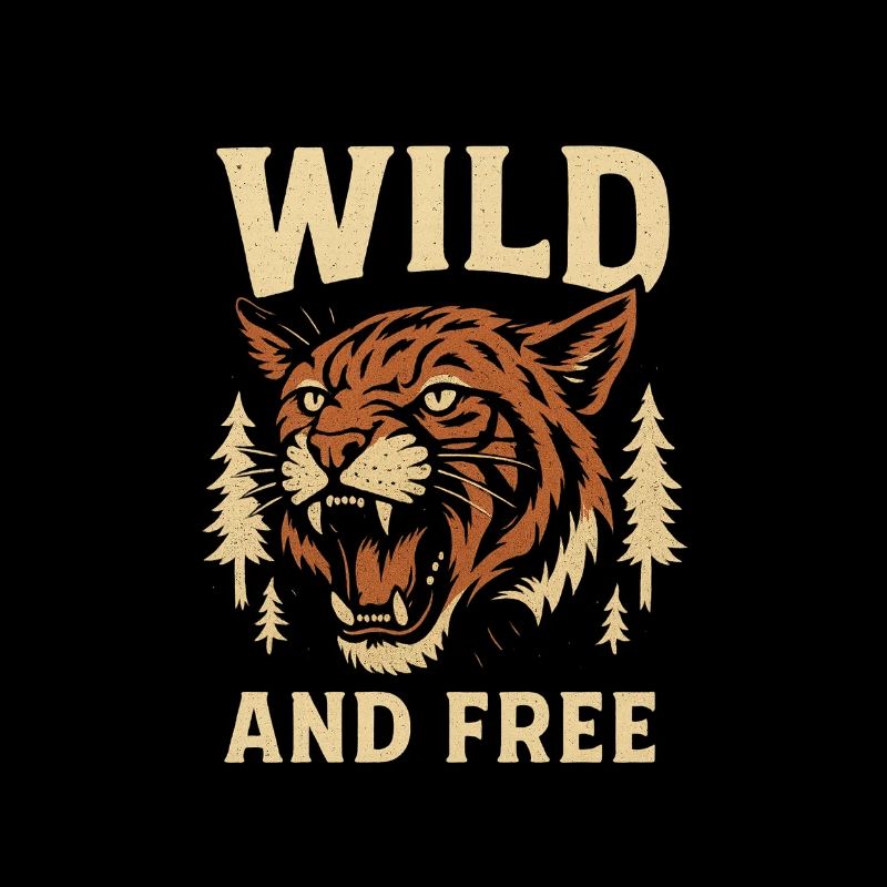 Emblème du tigre sauvage et libre