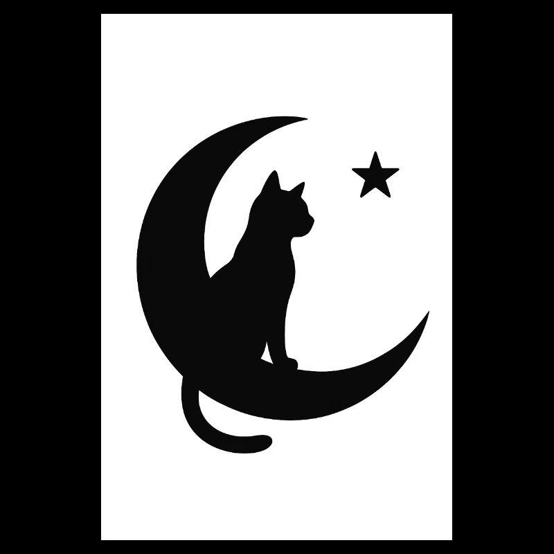 Moon cat on moon shadow