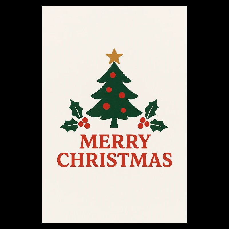 Joyeux Noël Sapin Rétro Rouge et Vert