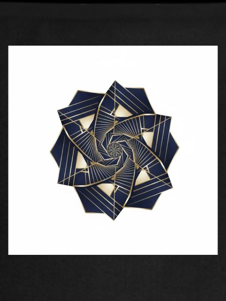 Rosace Spirale Dorée Navy