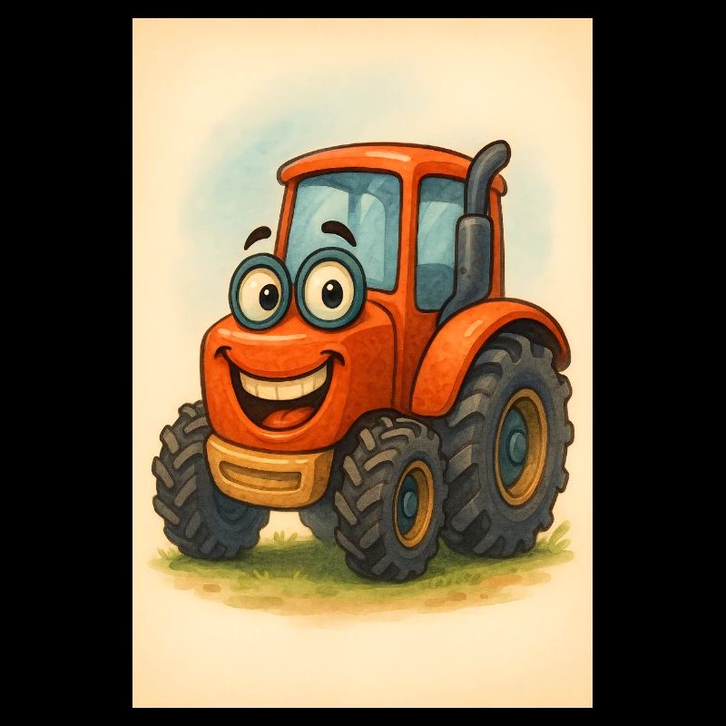 Happy tractor with face