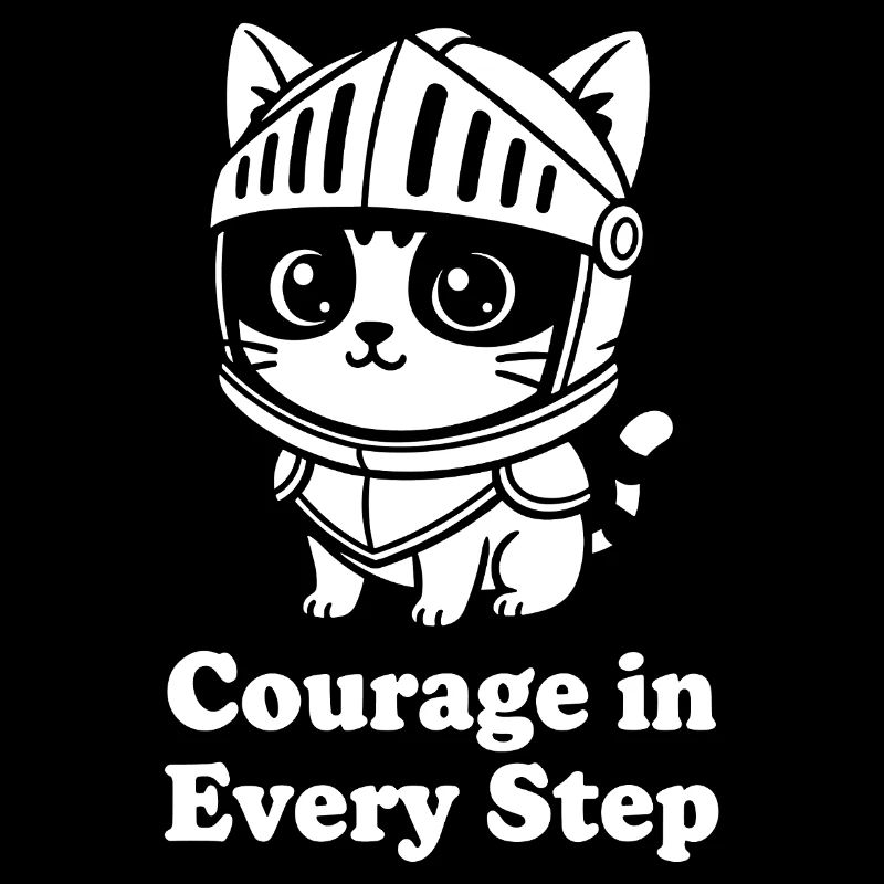 Chat courageux dans le casque de chevalier