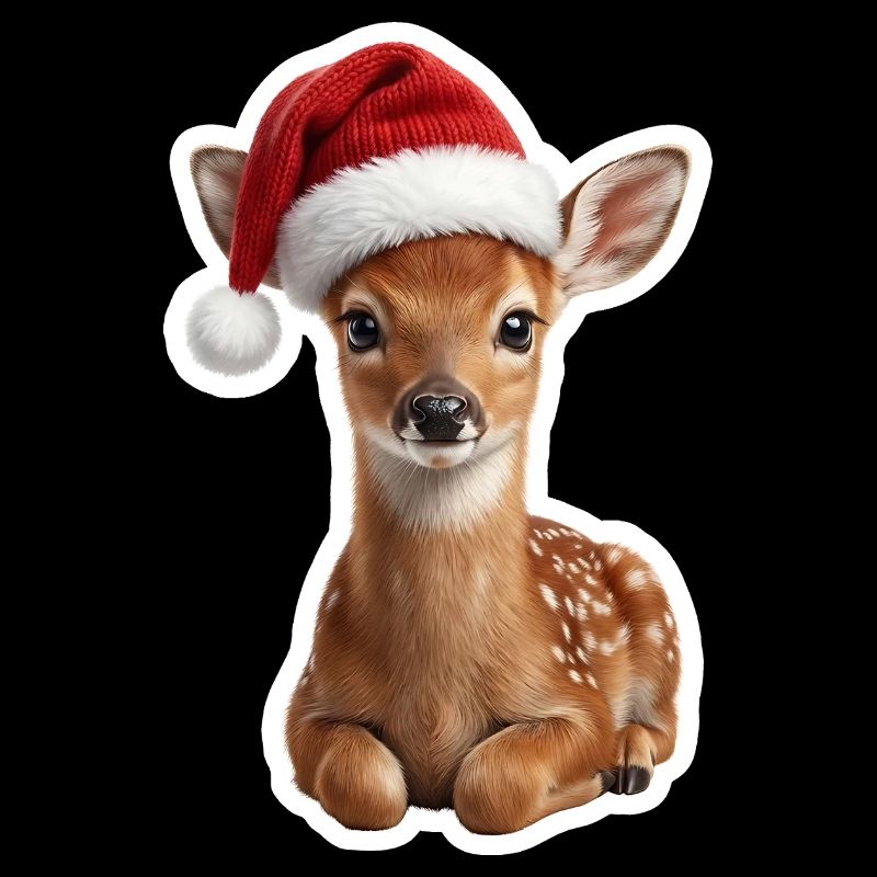 Scheues Rehkitz im Weihnachtswald