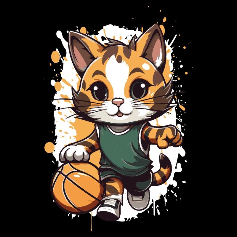Chaton dans un match de basket