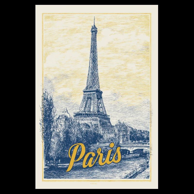 Paris Eiffel Blueprint
