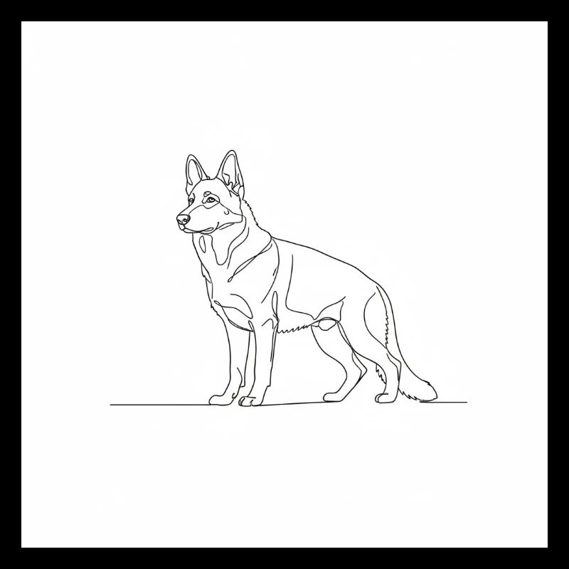 Minimalist German Shepherd Line