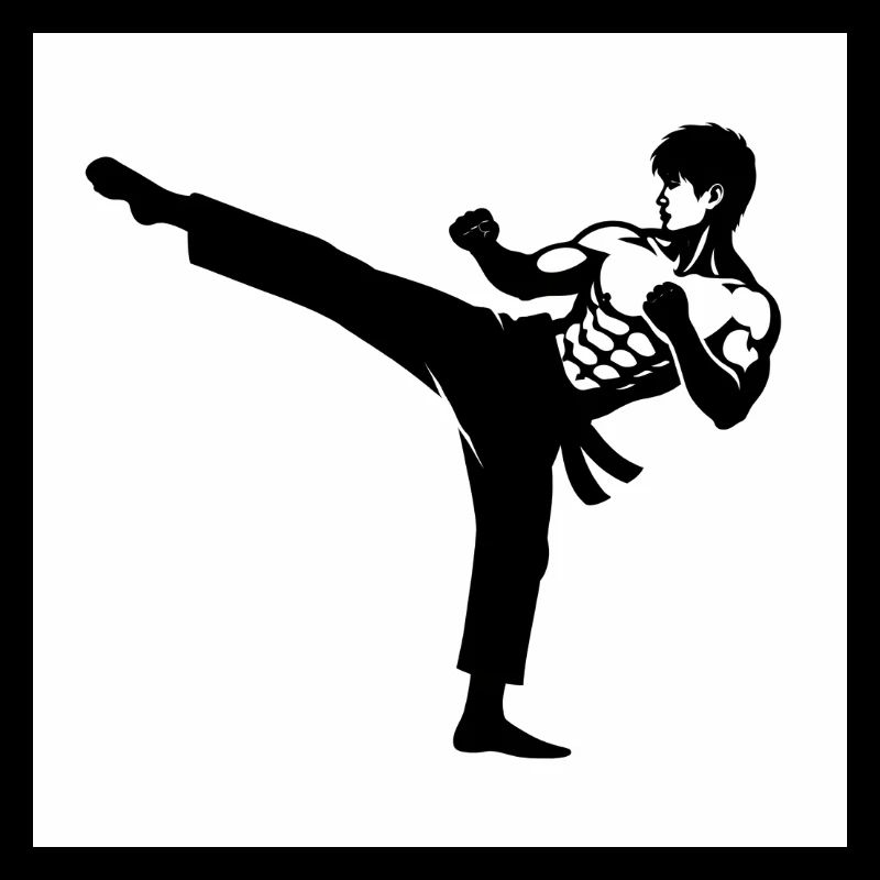 Kicking Silhouette Karate