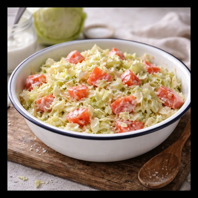 Salade crémeuse de chou et tomate