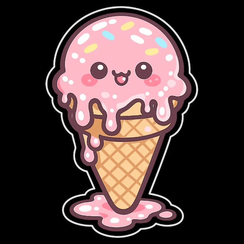 Glace Kawaii avec des vermicelles