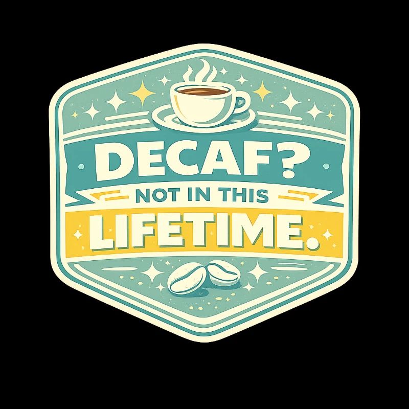 Decaf? Nein – Lebenszeit Kaffee Badge