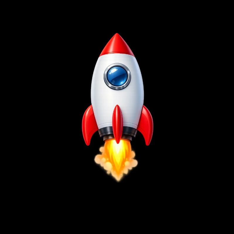 Fröhliche Rakete Retro-Design