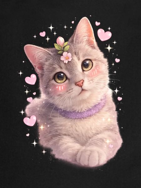Floral kitten
