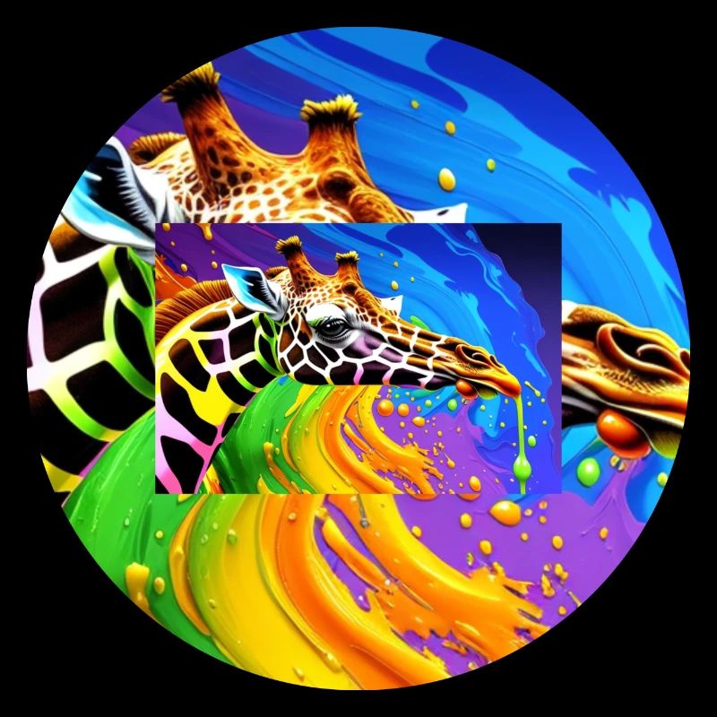 Farbenfrohe Giraffe