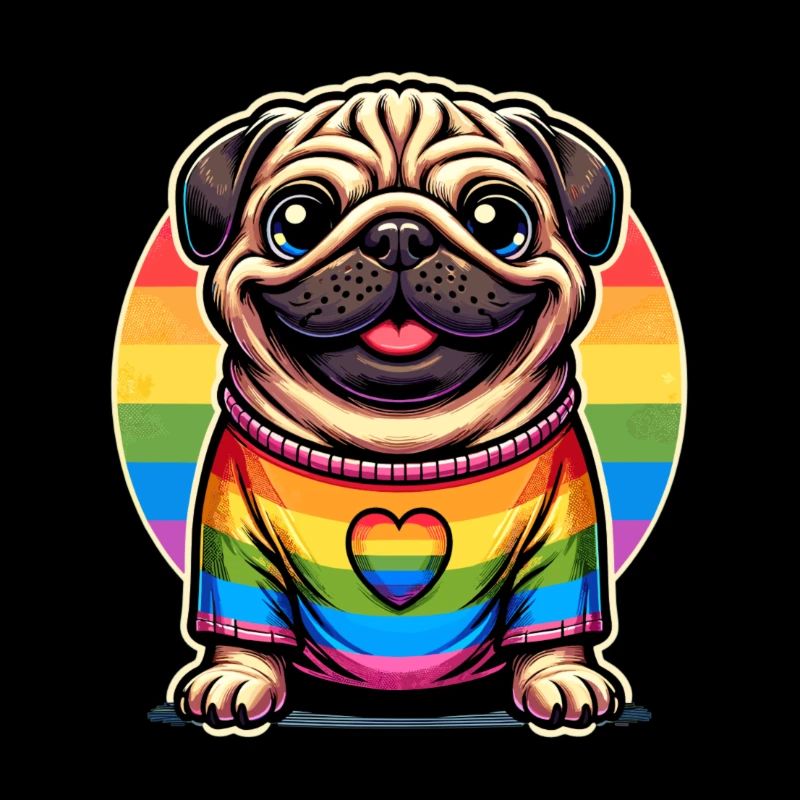 Mops der Vielfalt und Liebe