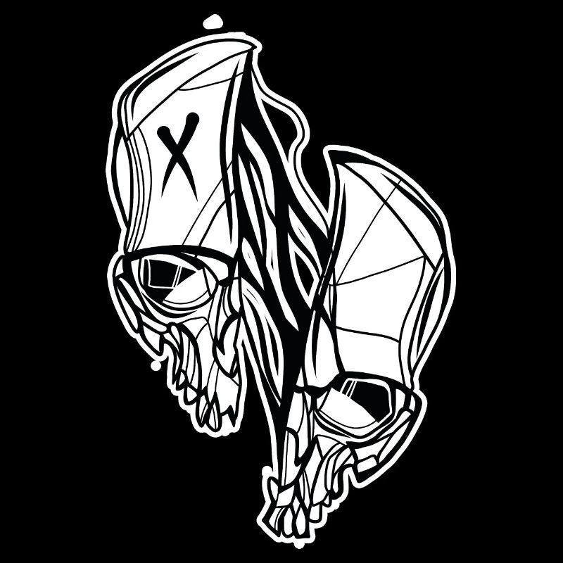 Geteilter Schädel // Illustration