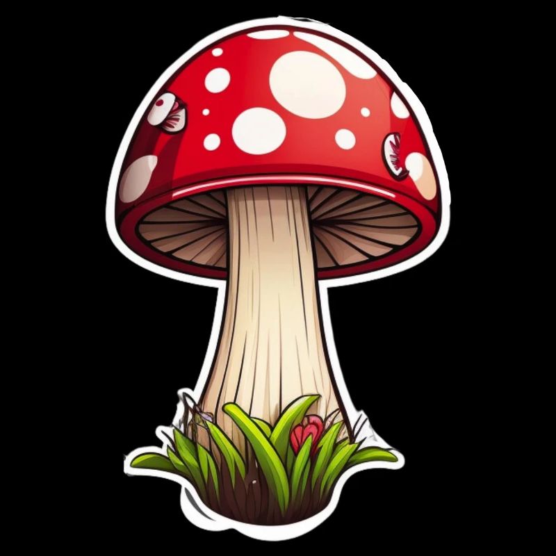 Drôle de champignon de dessin animé